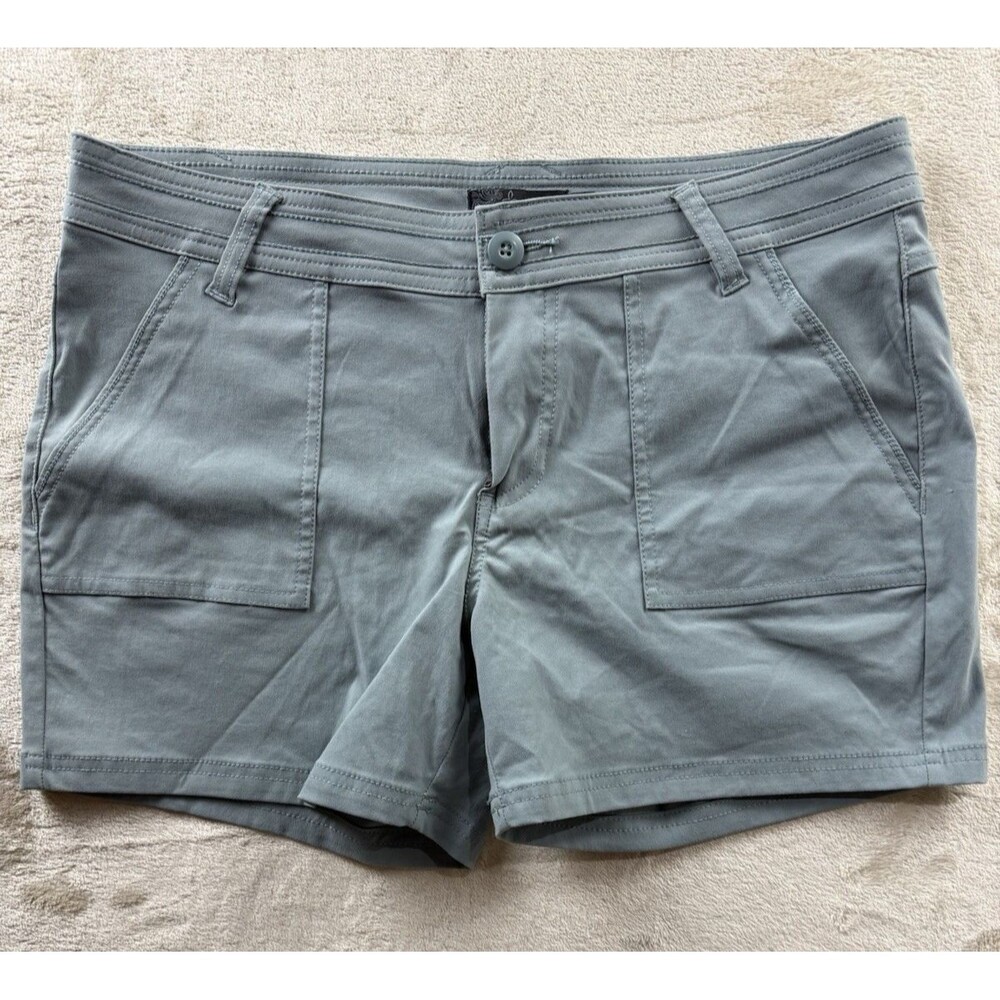 Prana Olivia Shorts Women Size 12 Blue/Green Outdoor Nylon W3119RG24